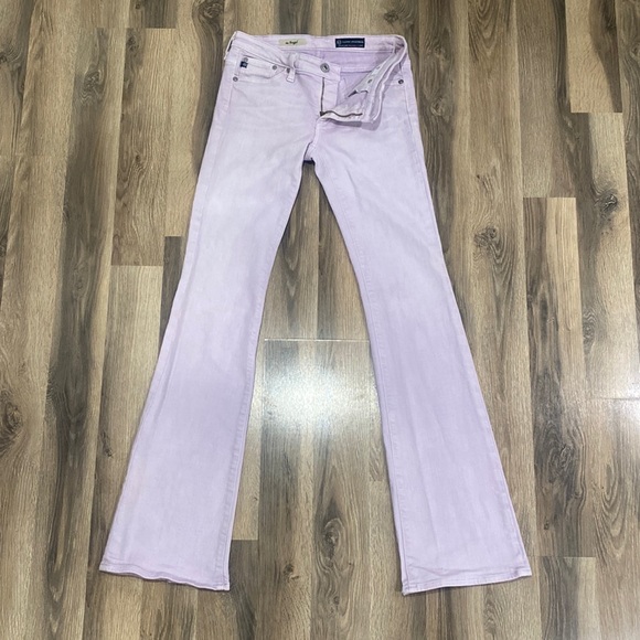 AG Adriano Goldschmied Women’s “The Angel” Lilac Colored Flared Jeans - Size 26 - Picture 3 of 12